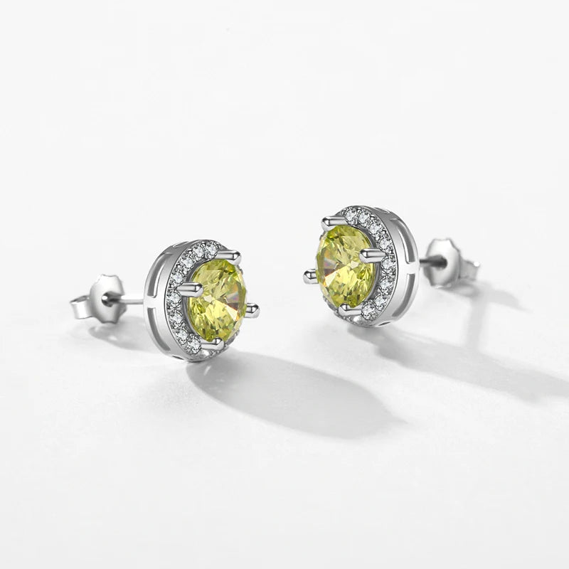 Green Zirconia Stud Earrings