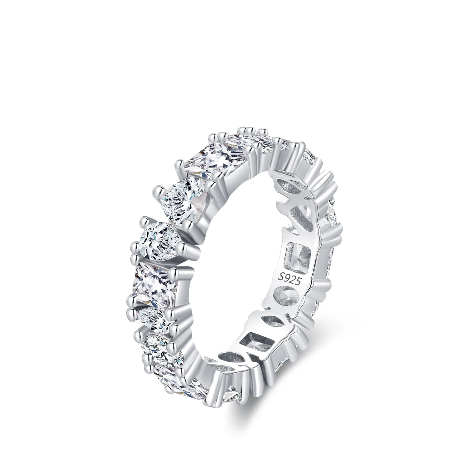 Geometric Water Drop Eternity Ring