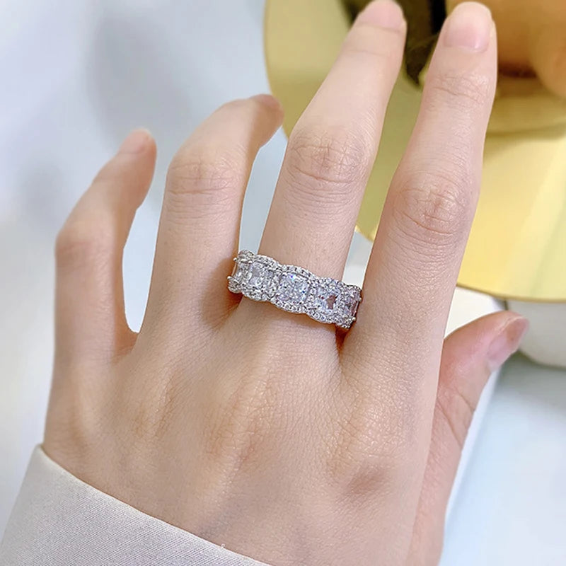 Silver Sparkling 5*5mm Square Yellow Pink White