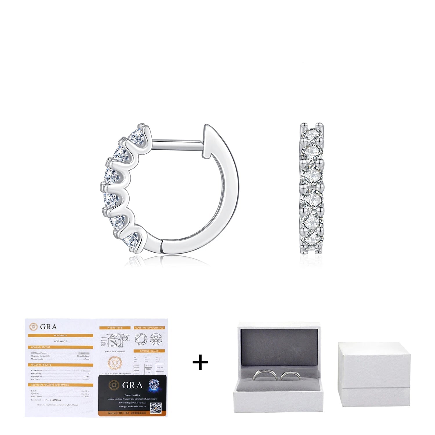 Moissanite Small Hoop Earrings