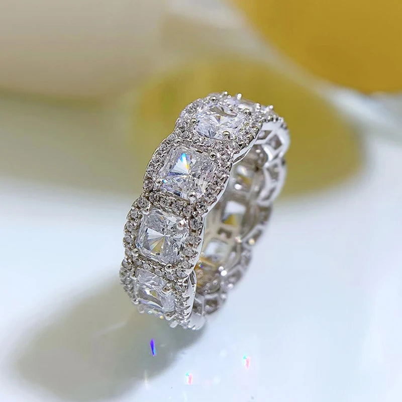 Silver Sparkling 5*5mm Square Yellow Pink White