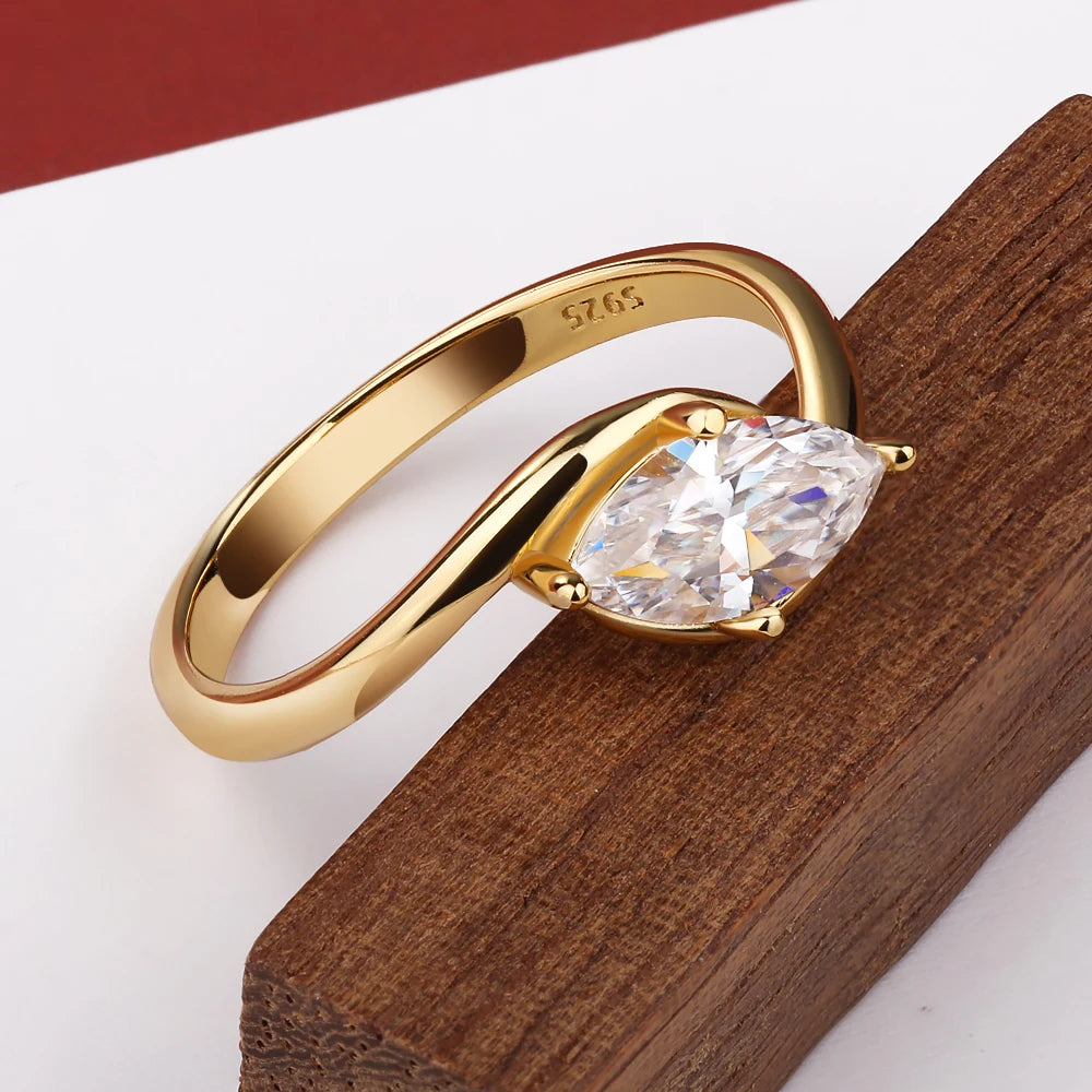 1/2CT Marquise Moissanite Ring