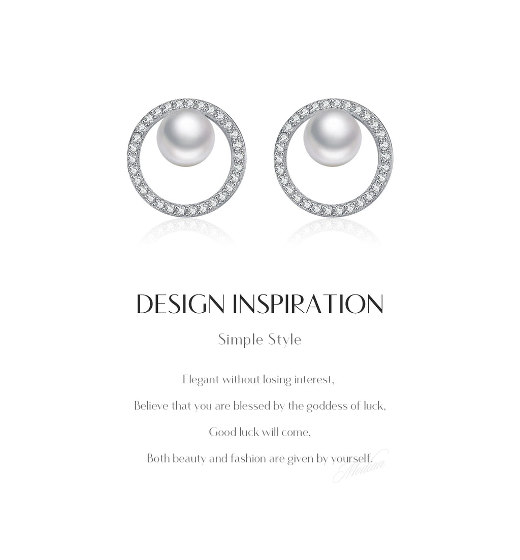 Crystal Pearl Stud Earrings