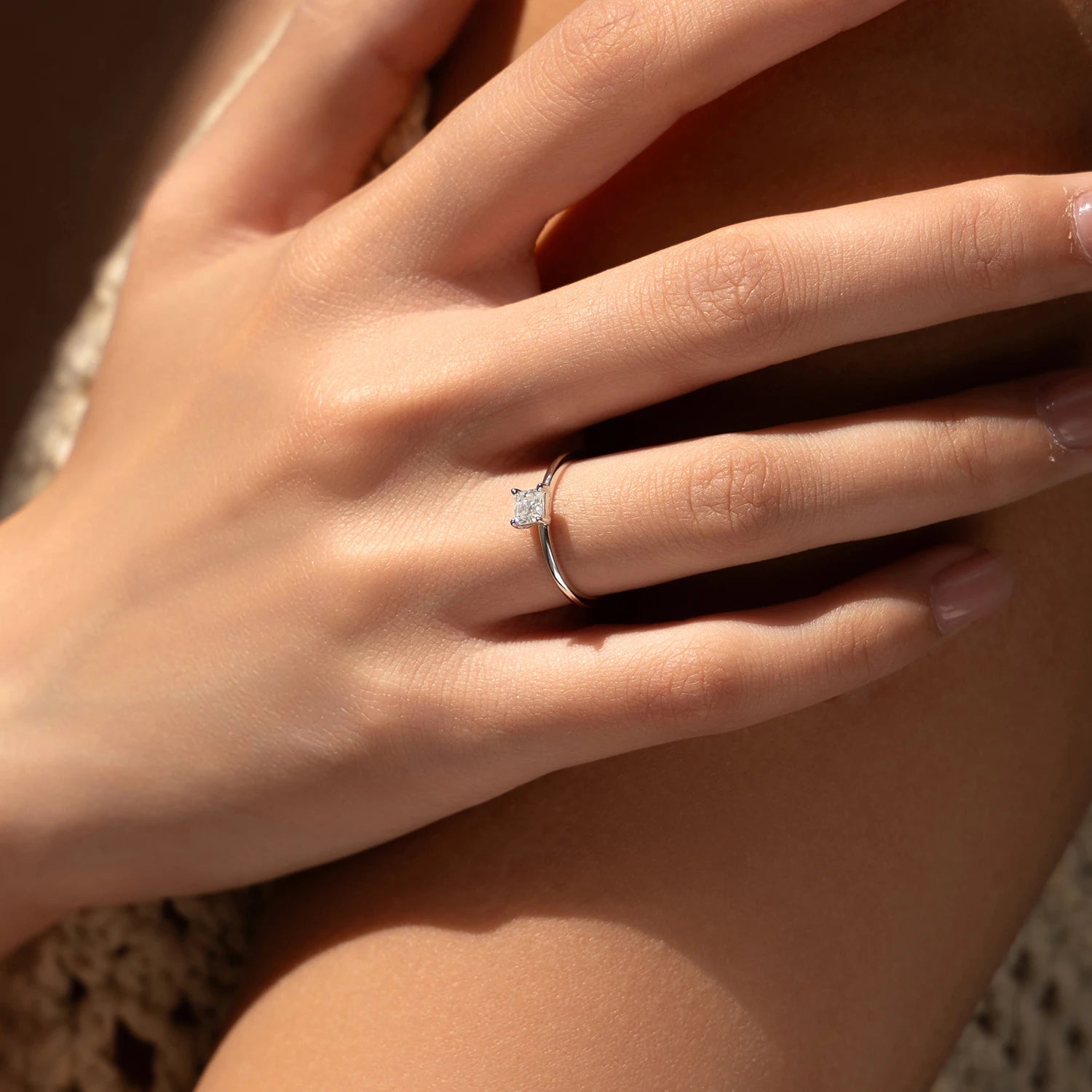 Emerald Cut Moissanite Ring