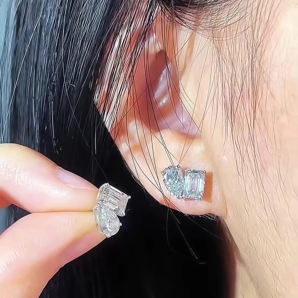 Pear Cut Moissanite Earrings