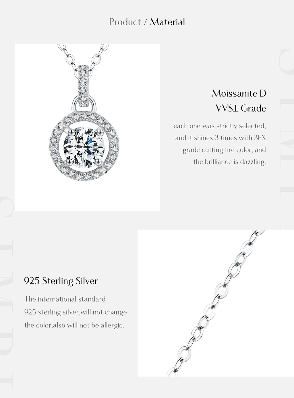 1 Carat Moissanite Pendant