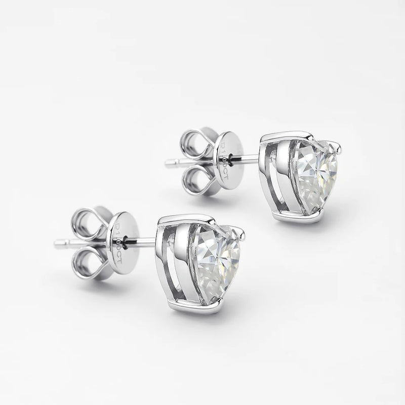 Heart Moissanite Earrings