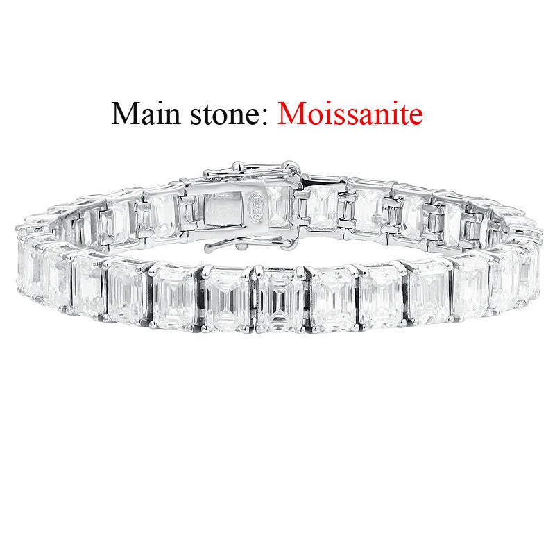 1 Carat Emerald Cut Moissanite Bracelet