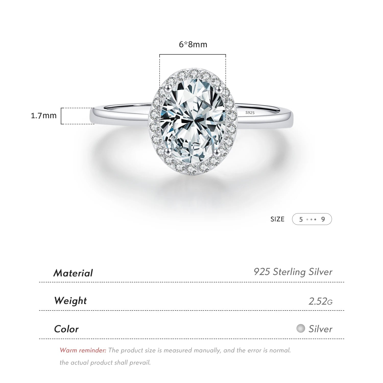 Oval 1CT Ring
