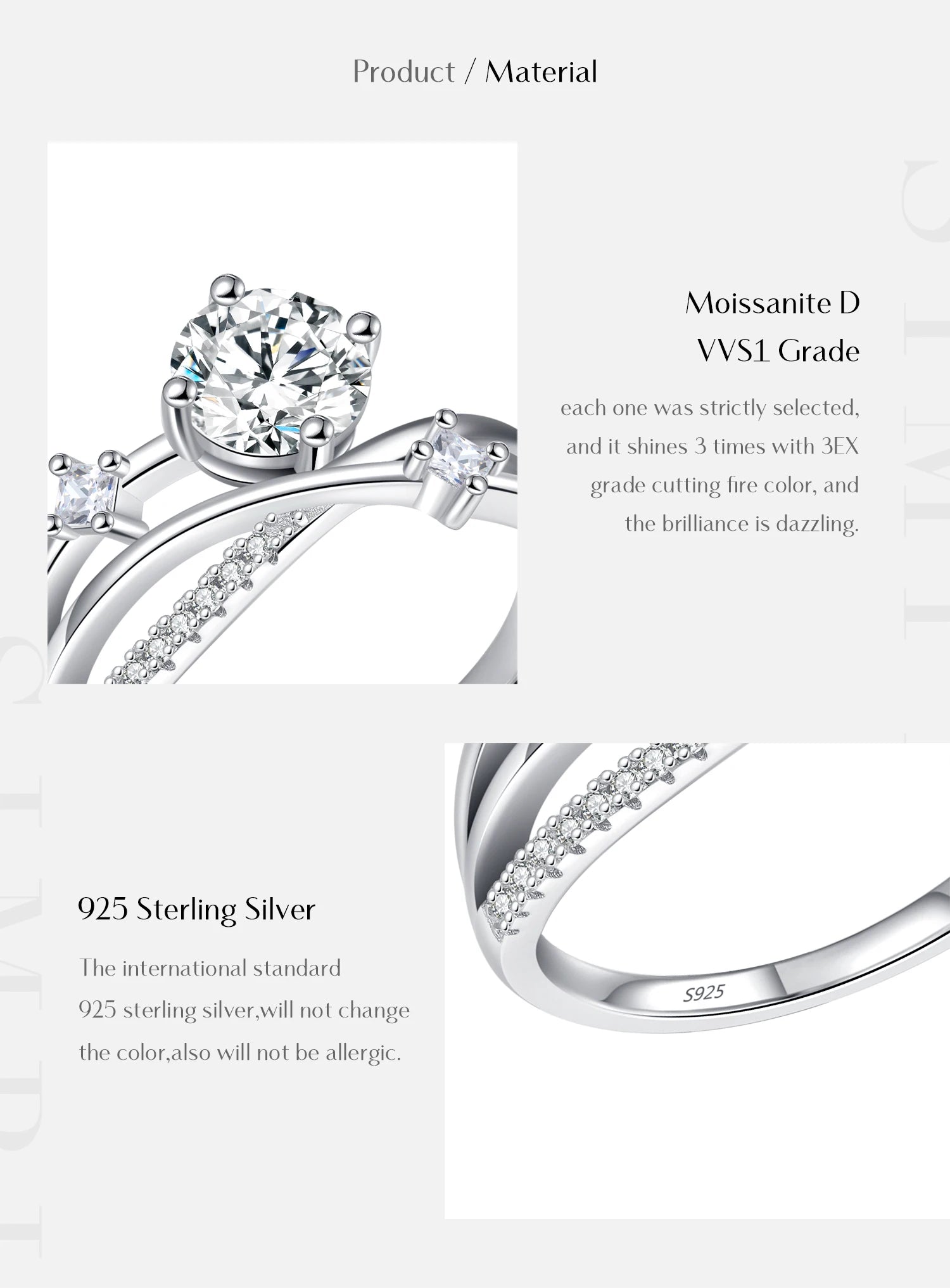 Clarity Moissanite Dazzling Ring