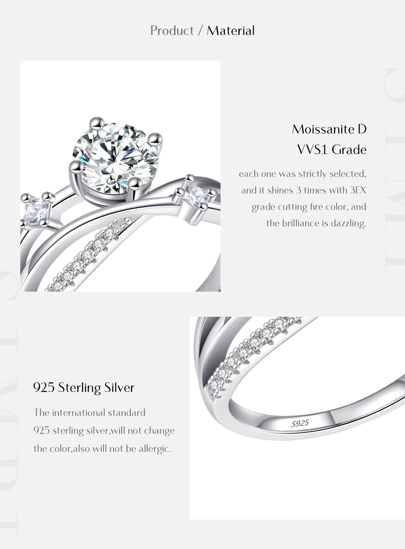 Clarity Moissanite Dazzling Ring