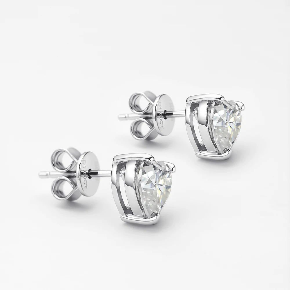 Heart Moissanite Earrings