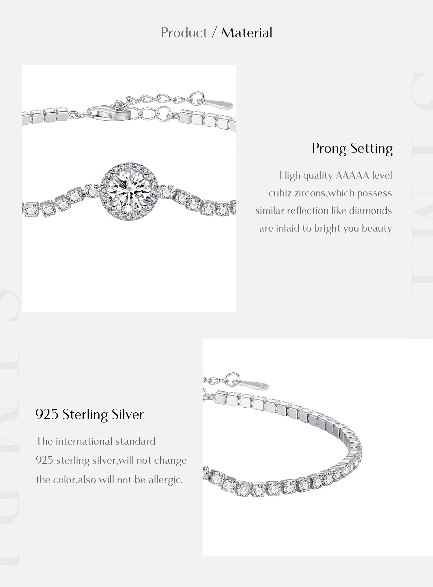 Halo Clear Cubic Zirconia Tennis Bracelets