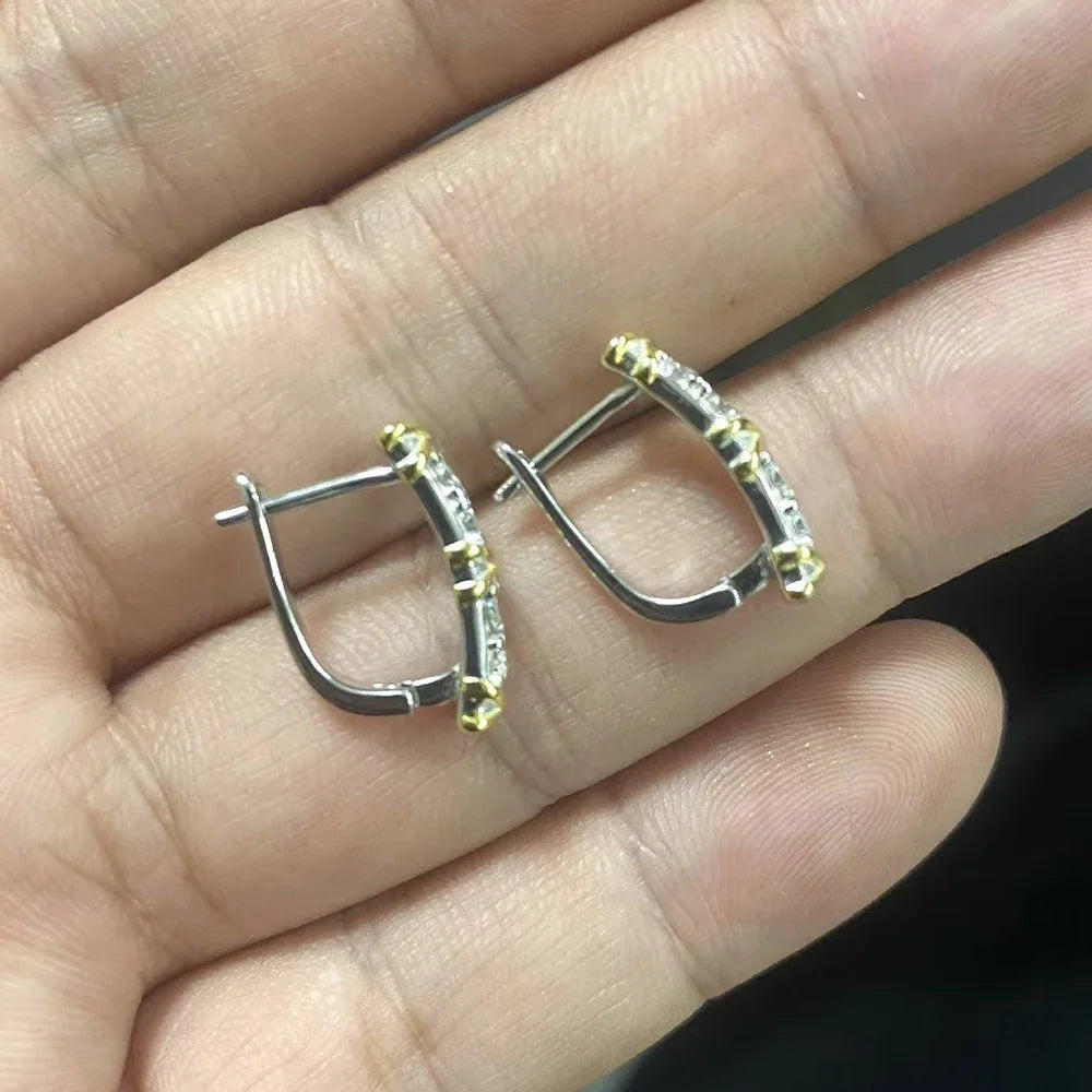 X-Shape Cross Moissanite Earrings