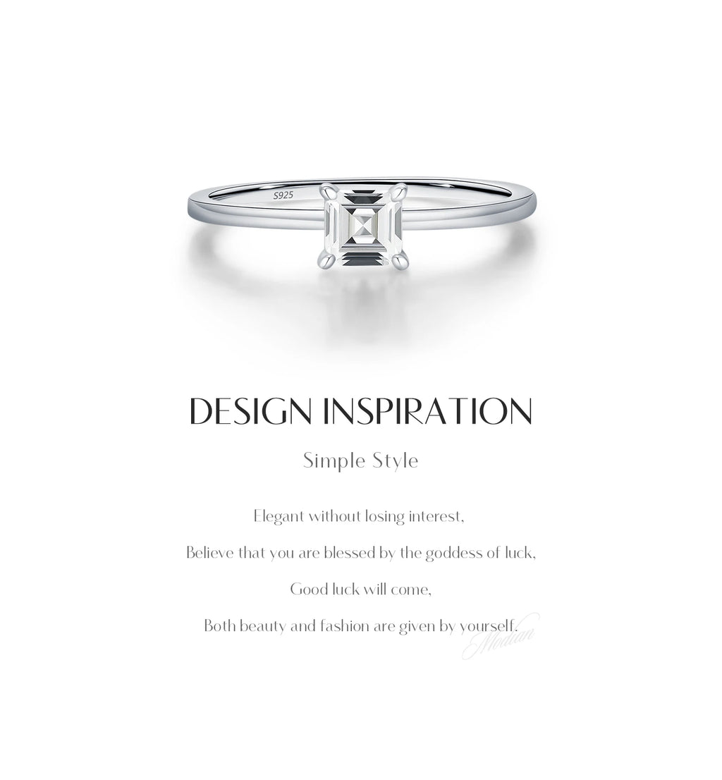 Emerald Cut Moissanite Ring
