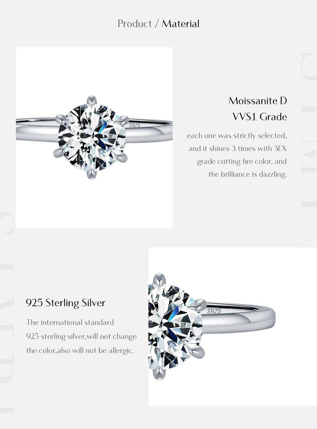 1CT Moissanite Ring