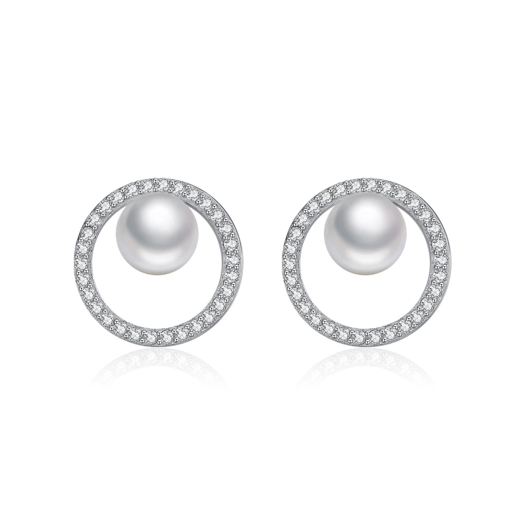 Crystal Pearl Stud Earrings