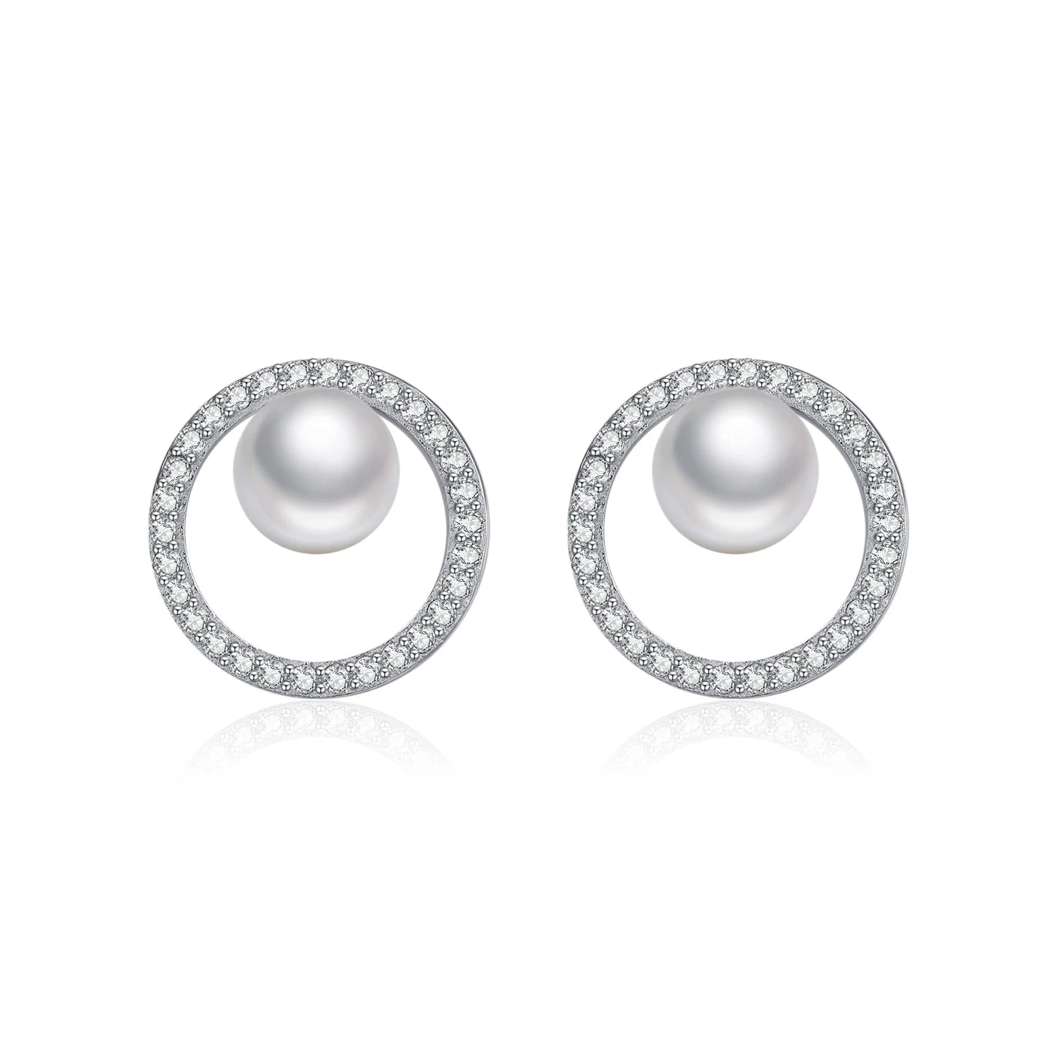 Crystal Pearl Stud Earrings