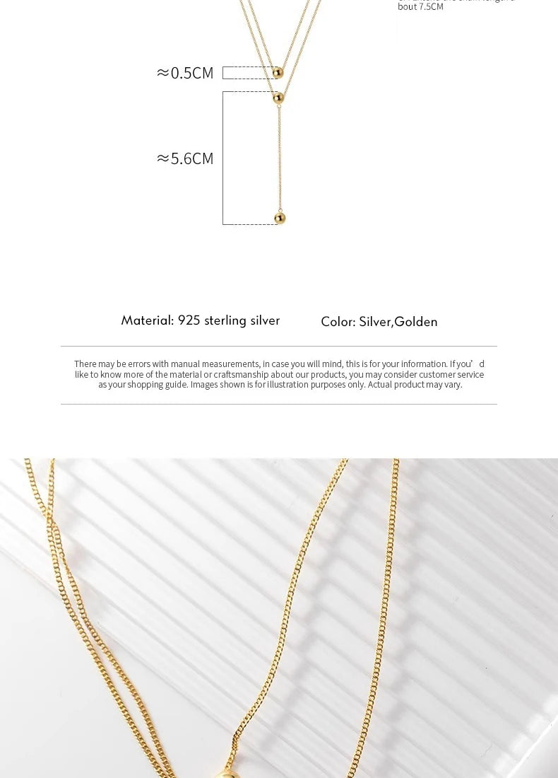 Three Layer Beads Y-Shape Necklace