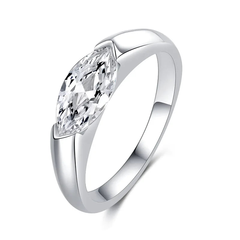 1CT Marquise Cut Moissanite Ring