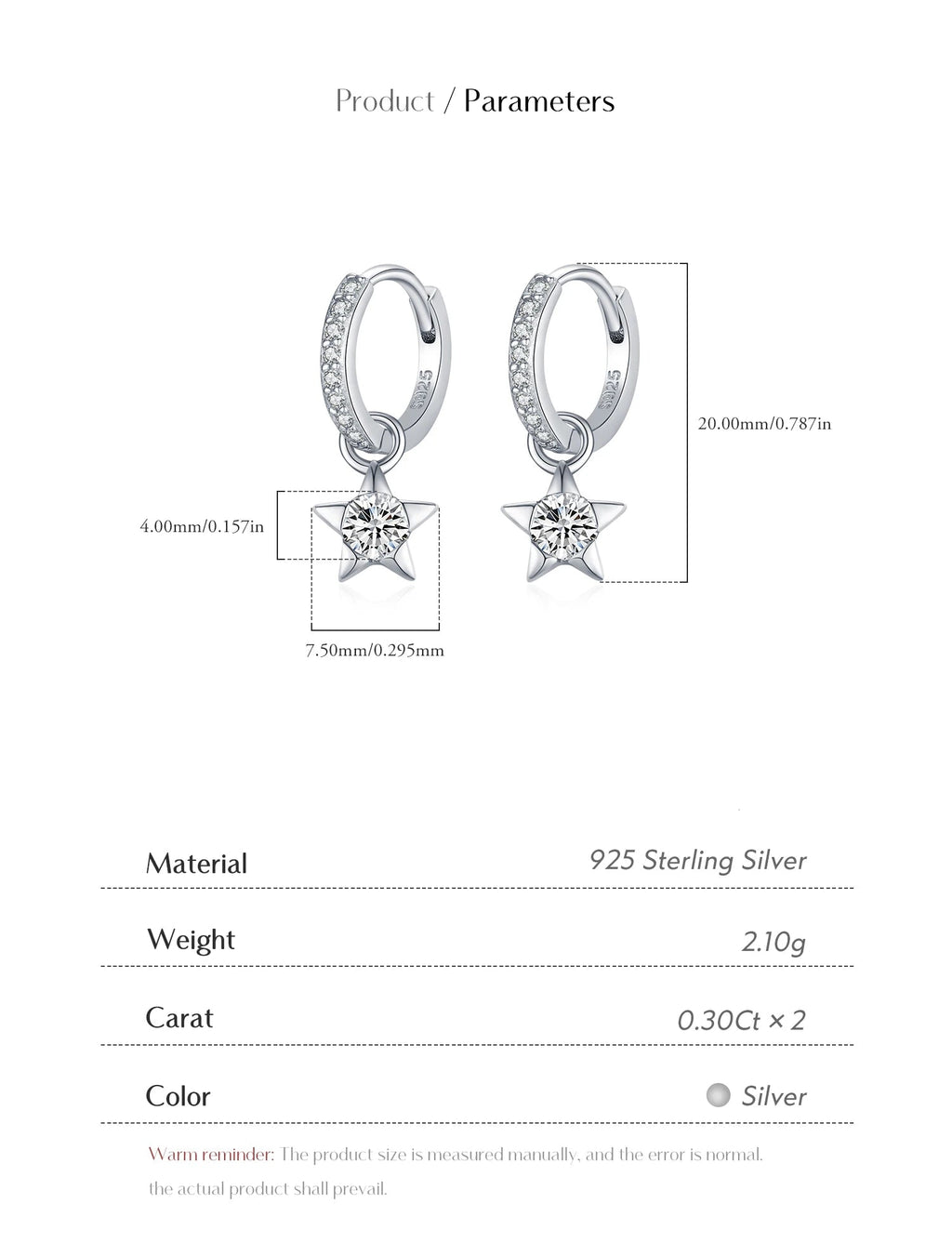 Round Moissanite Ear Buckles