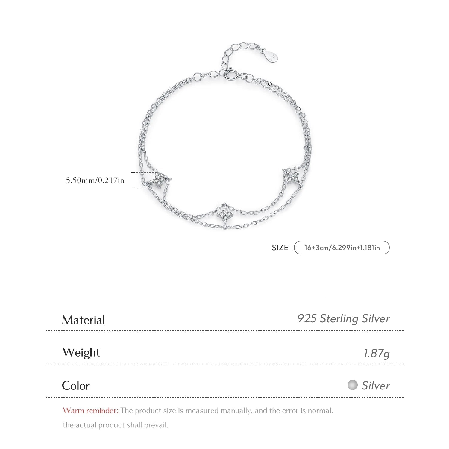 Double-layer Four Leaf Clover Bracelet