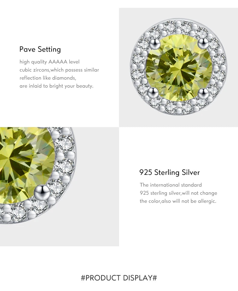 Green Zirconia Stud Earrings