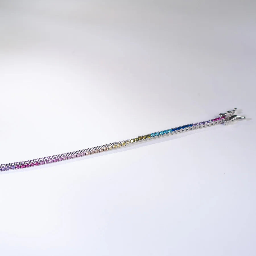 2mm Rainbow Tennis Bracelet