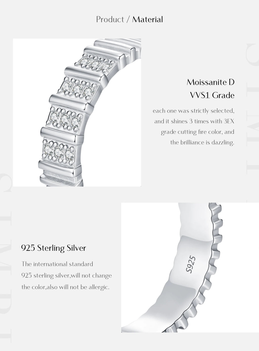 Moissanite Eternity  Ring