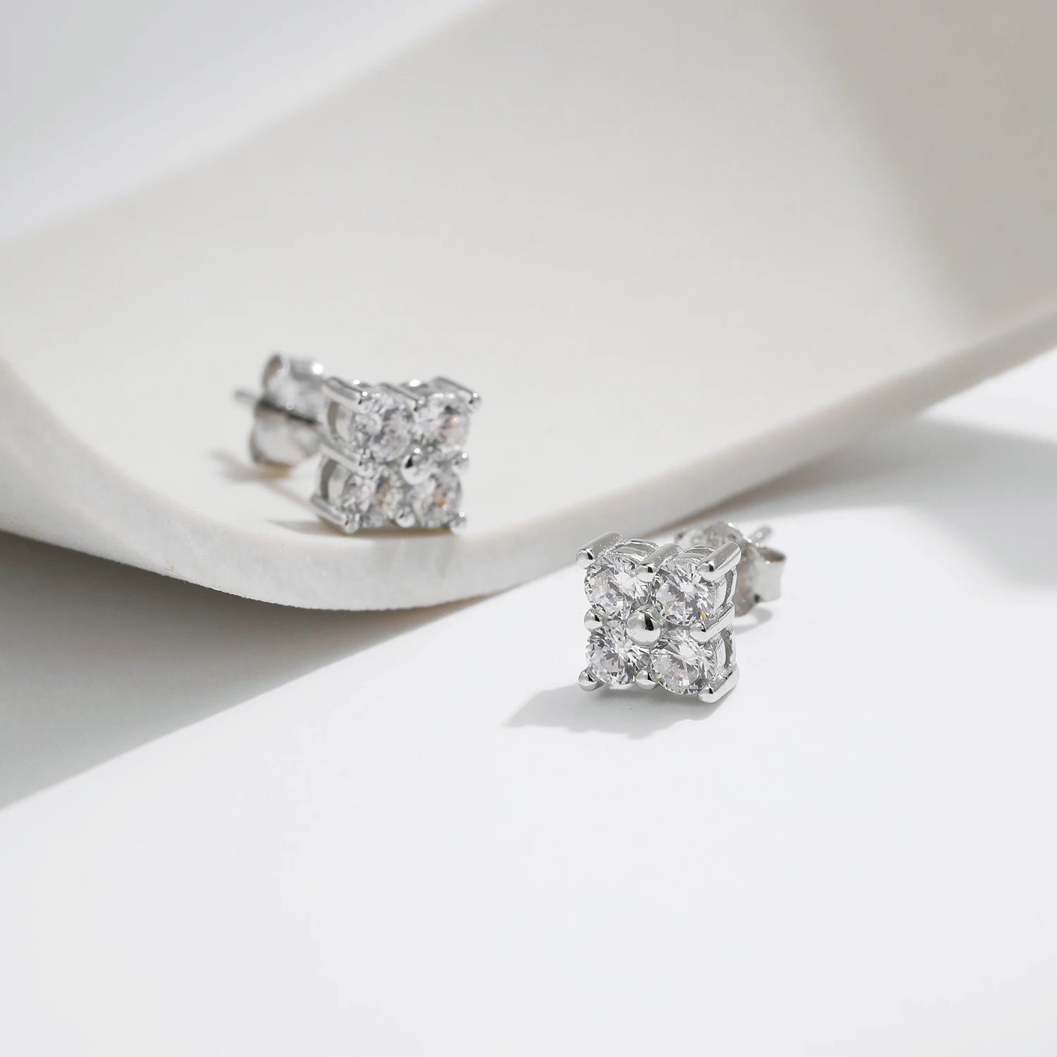 Moissanite Flower Earrings