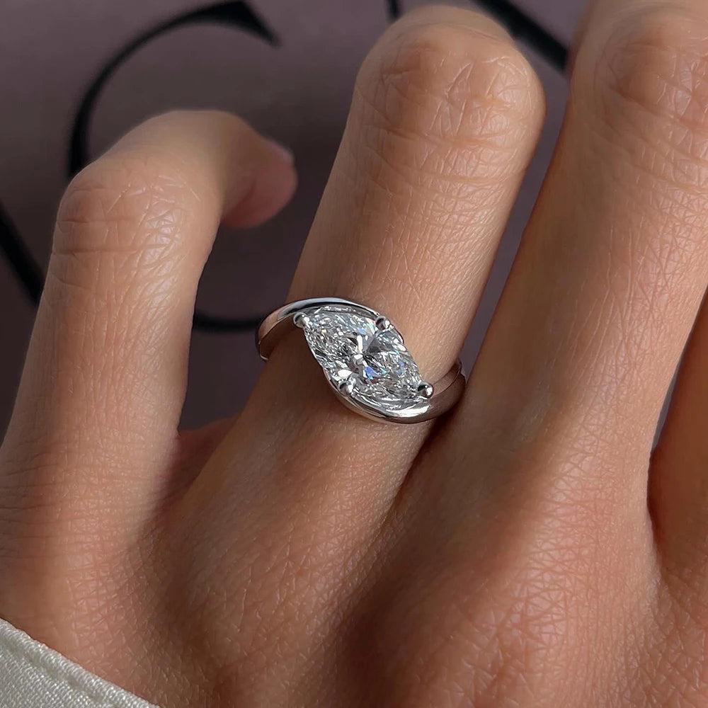 1/2CT Marquise Moissanite Ring