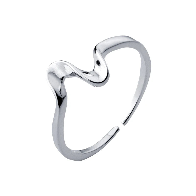 Wavy Line Open Ring