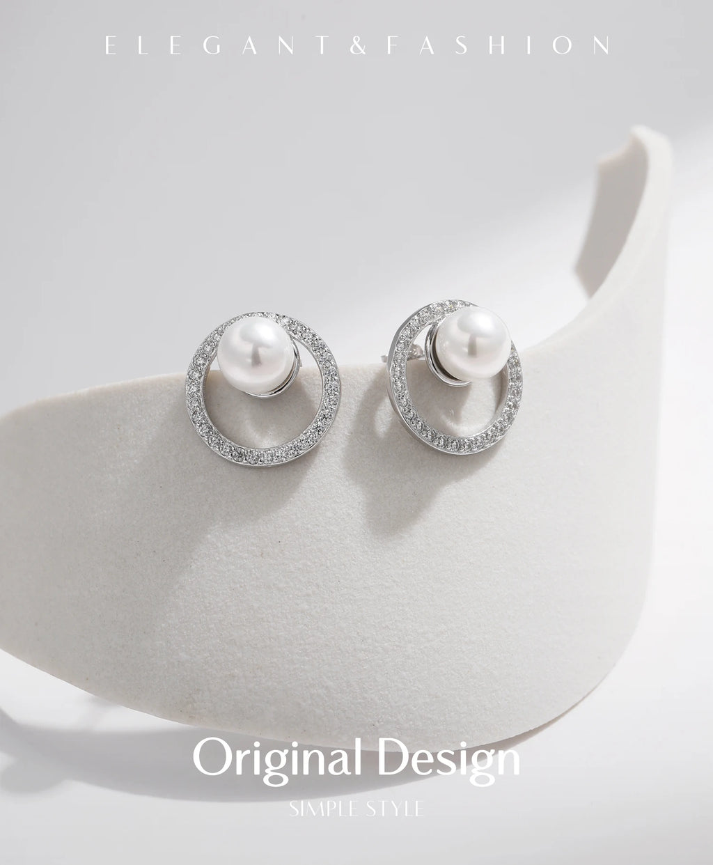 Crystal Pearl Stud Earrings