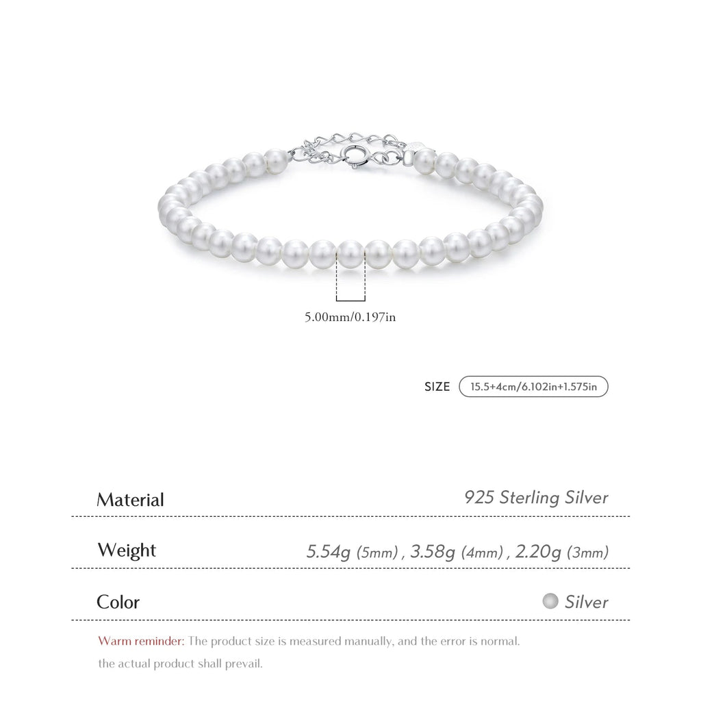 Delicate 3MM 4MM 5MM Stackable Shell Pearl Bracelet