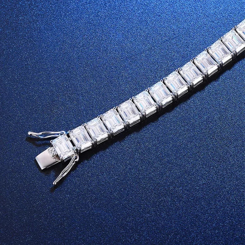 1 Carat Emerald Cut Moissanite Bracelet