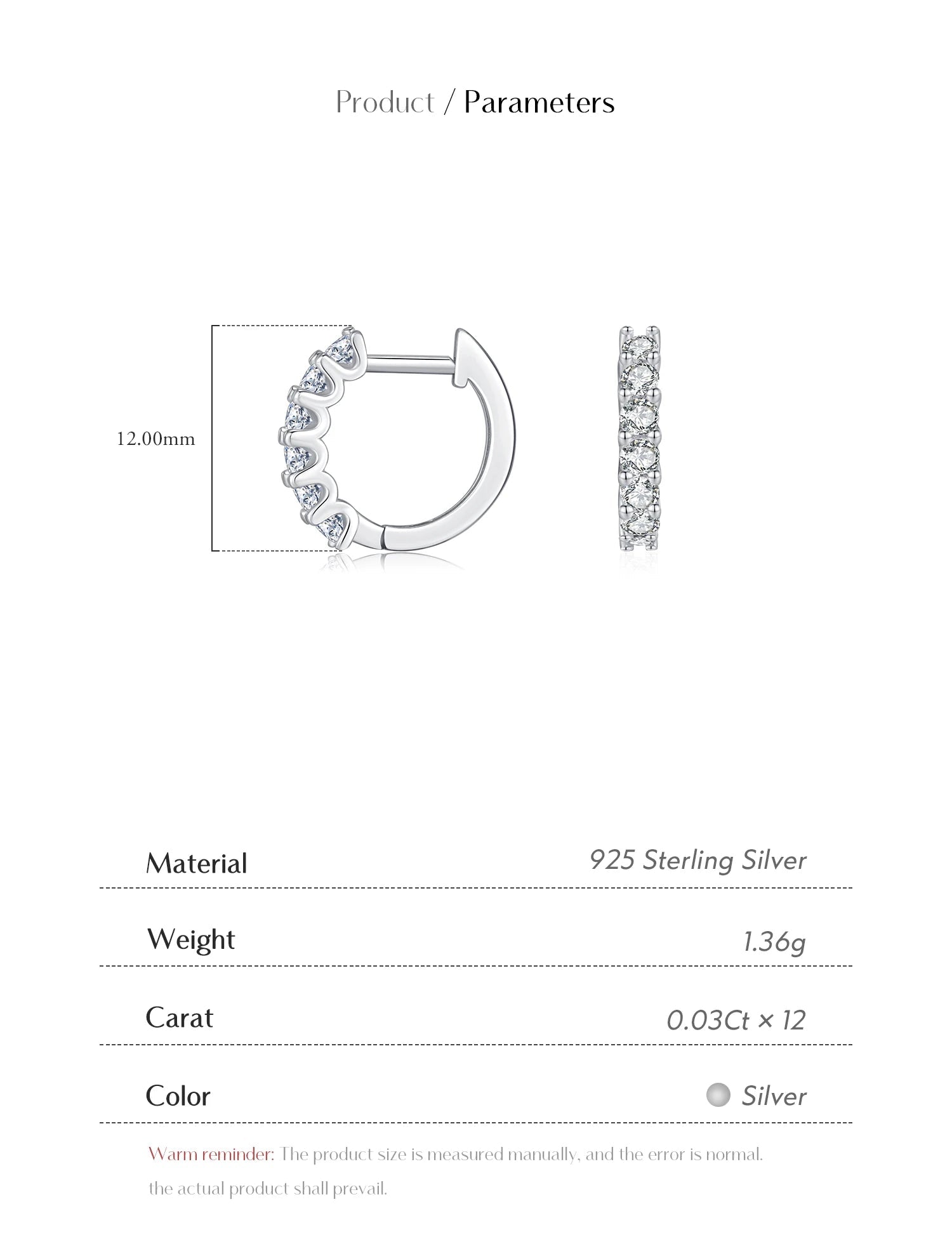 Moissanite Small Hoop Earrings