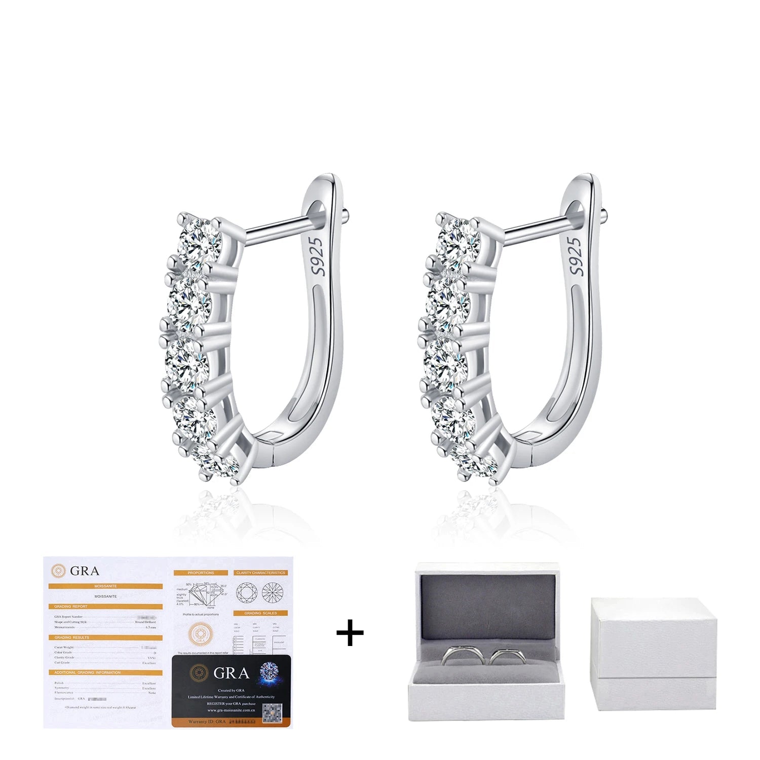 U Shape Moissanite Earrings