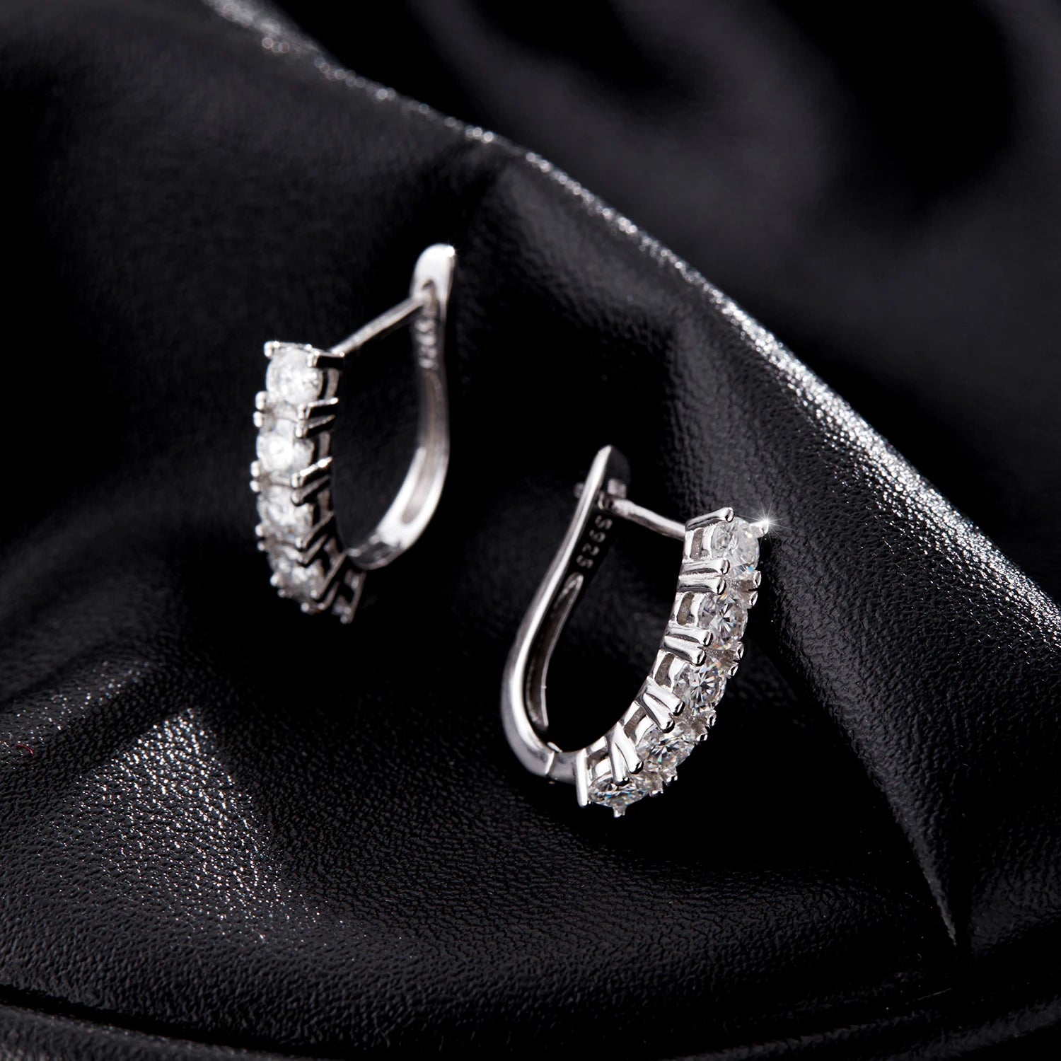 U Shape Moissanite Earrings