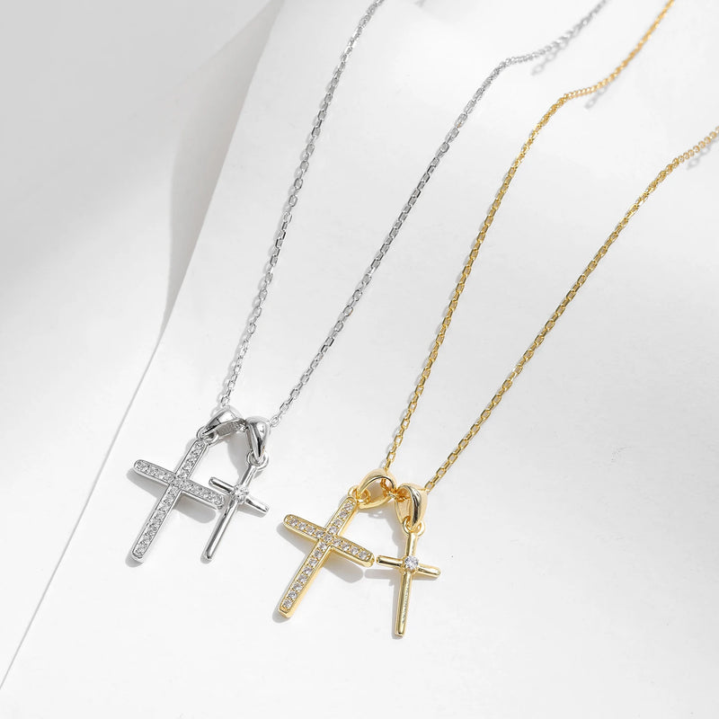 Double Cross Zircon Chain