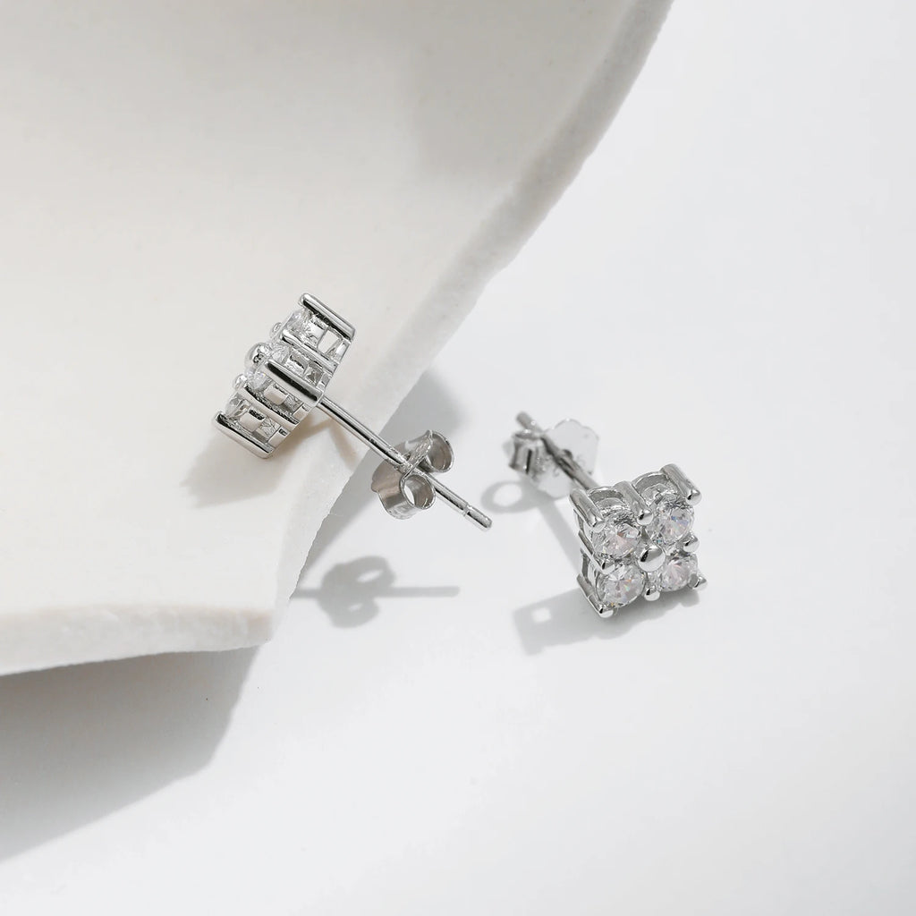 Moissanite Flower Earrings