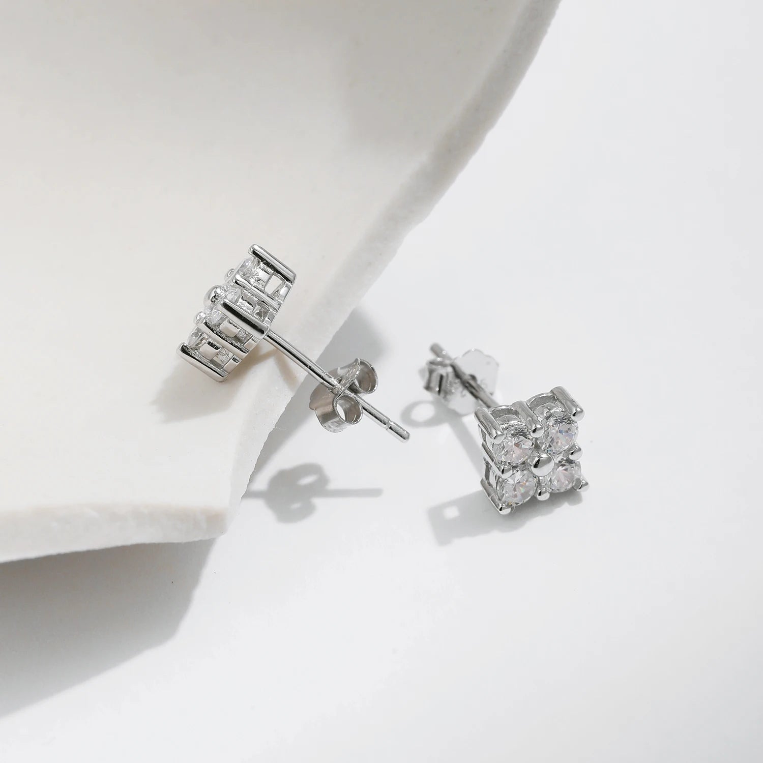 Moissanite Flower Earrings
