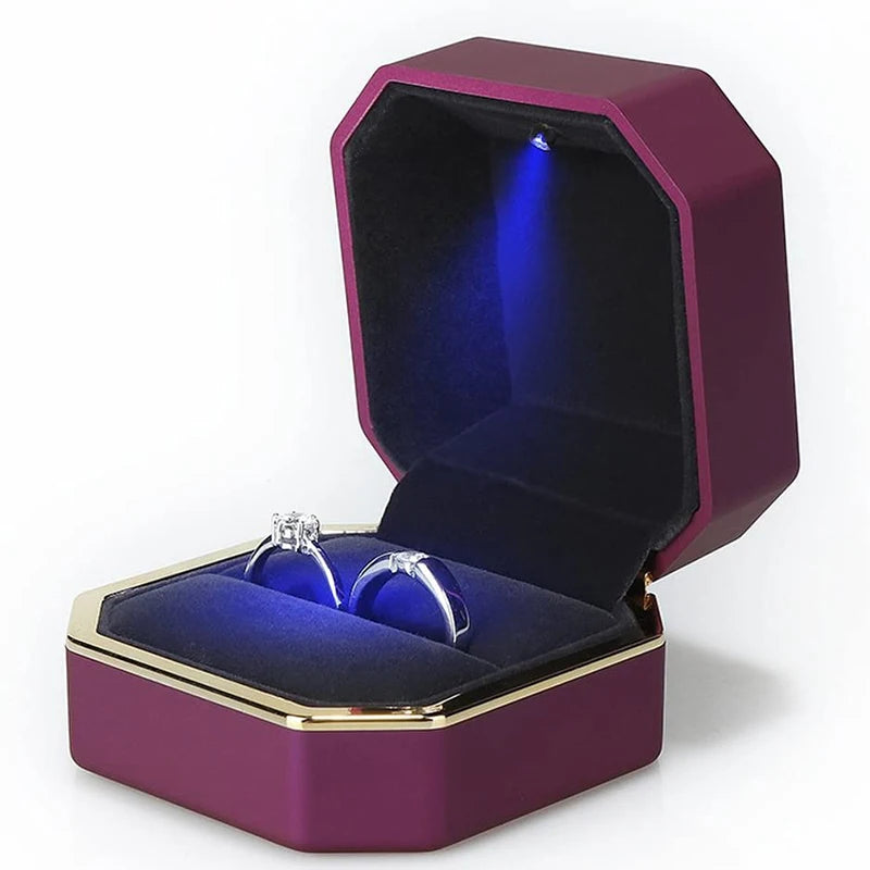 1 Pcs LED Jewelry Ring Box