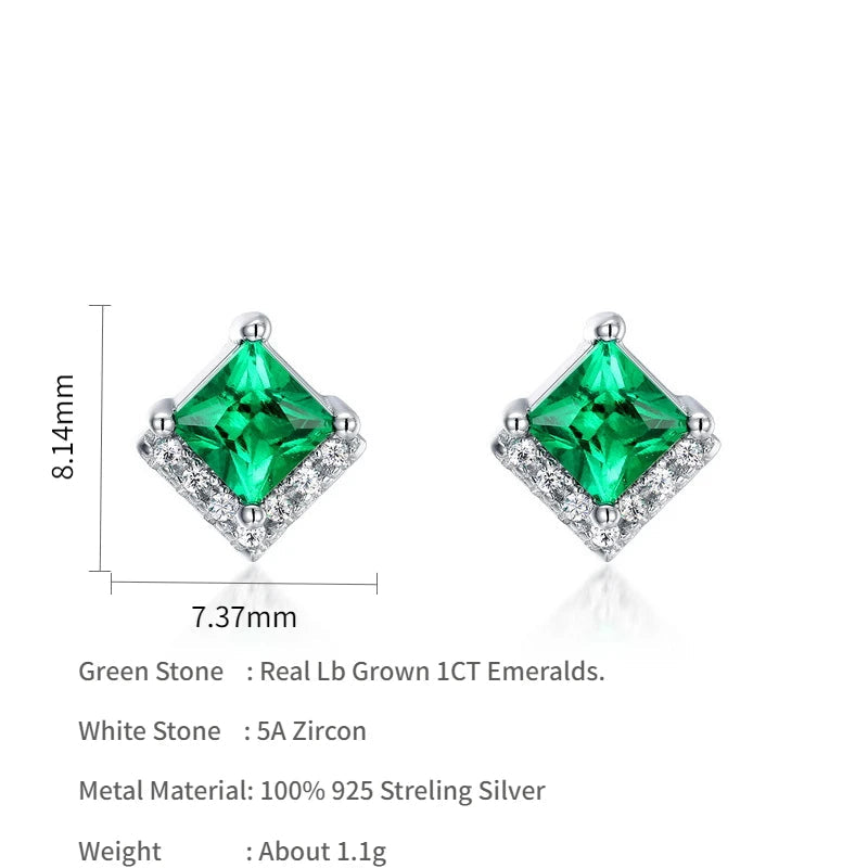 1CT Emerald Earrings