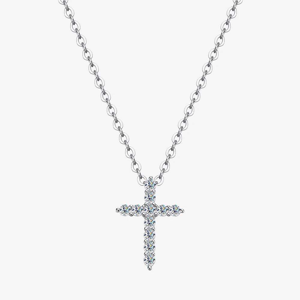 2.5-5MM Cross Moissanite Necklace
