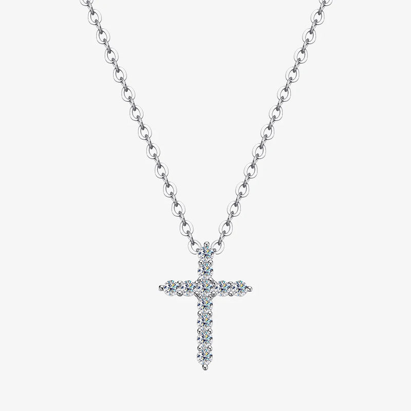 2.5-5MM Cross Moissanite Necklace