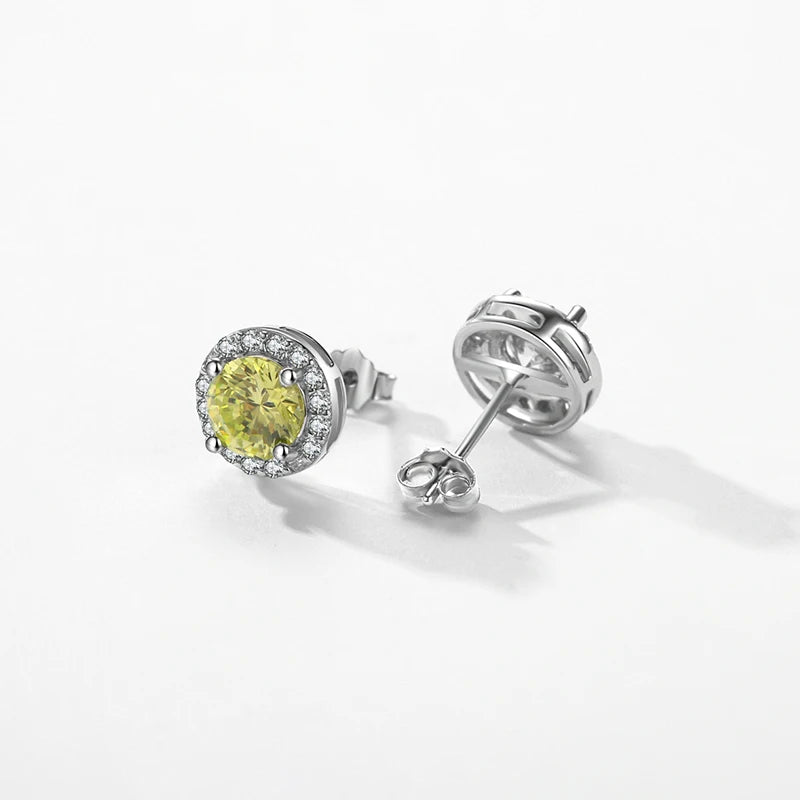 Green Zirconia Stud Earrings