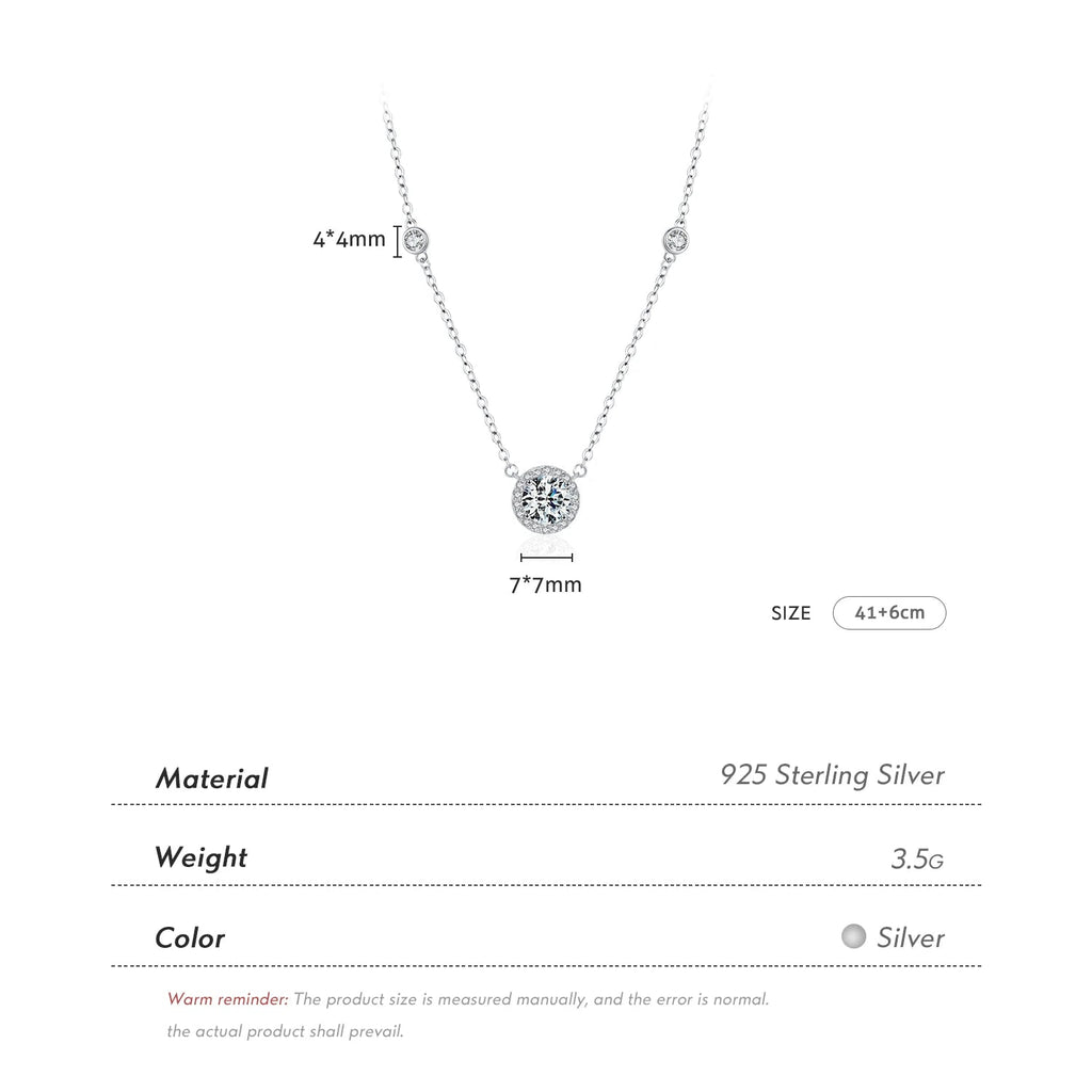 Pendentif rond en zircon transparent 