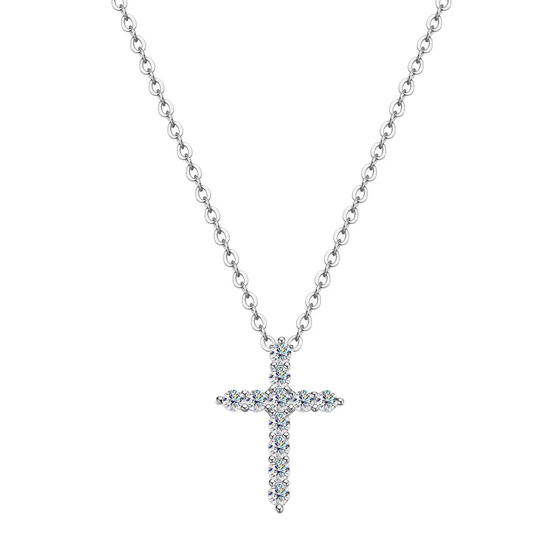 2.5-5MM Cross Moissanite Necklace