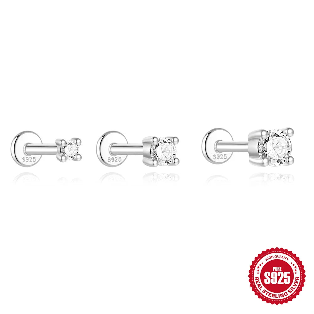 Moissanite Threaded Stud Earring