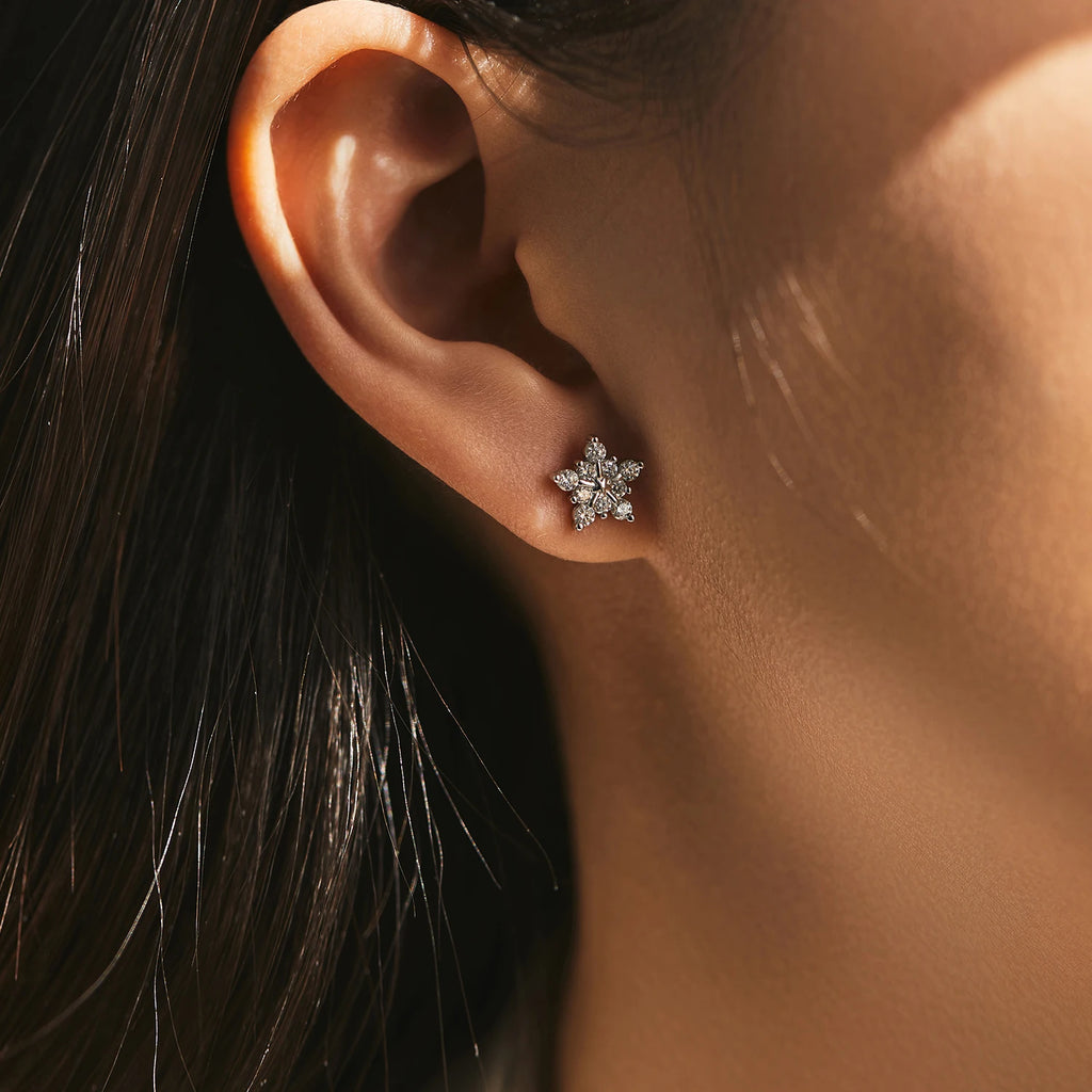 Snowflake Stud Earrings - MOISSANITE